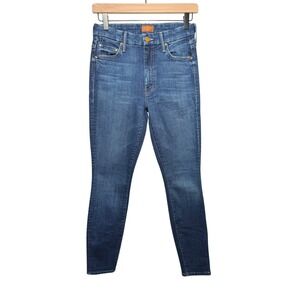 MOTHER High Waisted Looker Skinny Jeans Blue Denim Size 26 Made in USA Classic